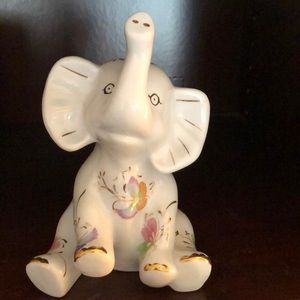 Cute floral elephant figurine